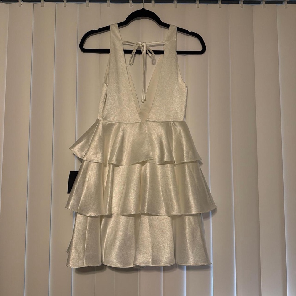 Lulu's Ivory Tiered Ruffle Dress - Picture 4 of 6